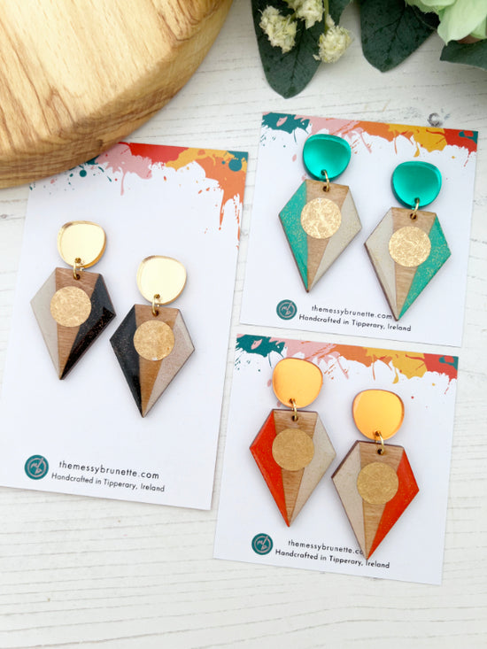 Big Colouful Geometric Earrings in 3 Styles