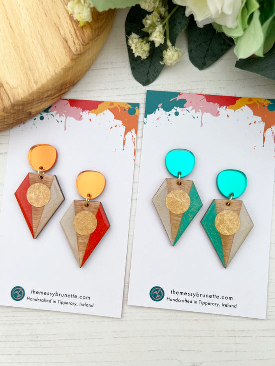 Big Colouful Geometric Earrings in 3 Styles