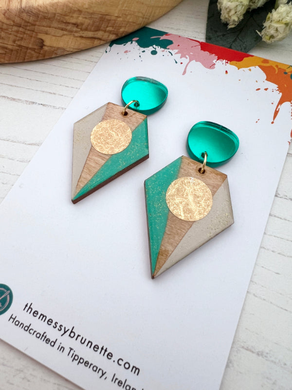 Big Colouful Geometric Earrings in 3 Styles