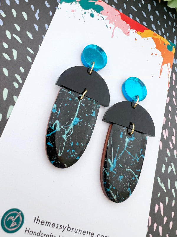 Long Drop Splash Earrings in 2 Styles