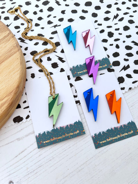 Lightening Bolt Chunky Style Bolt Necklaces | 6 Colours