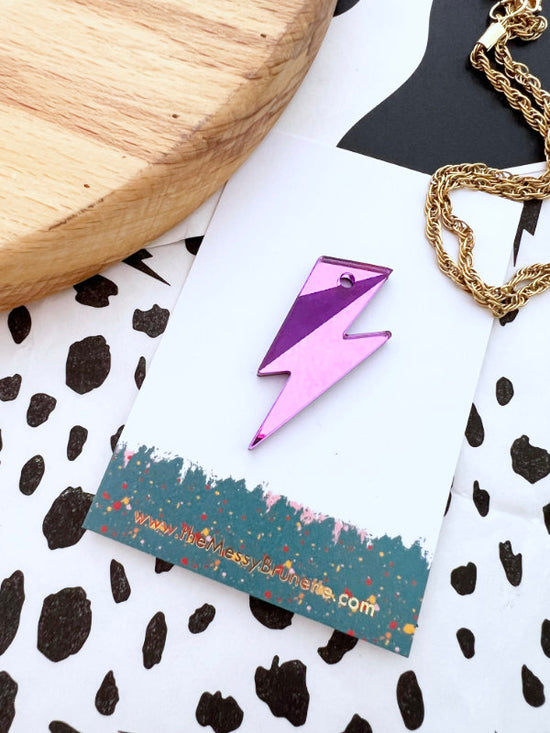 Lightening Bolt Chunky Style Bolt Necklaces | 6 Colours
