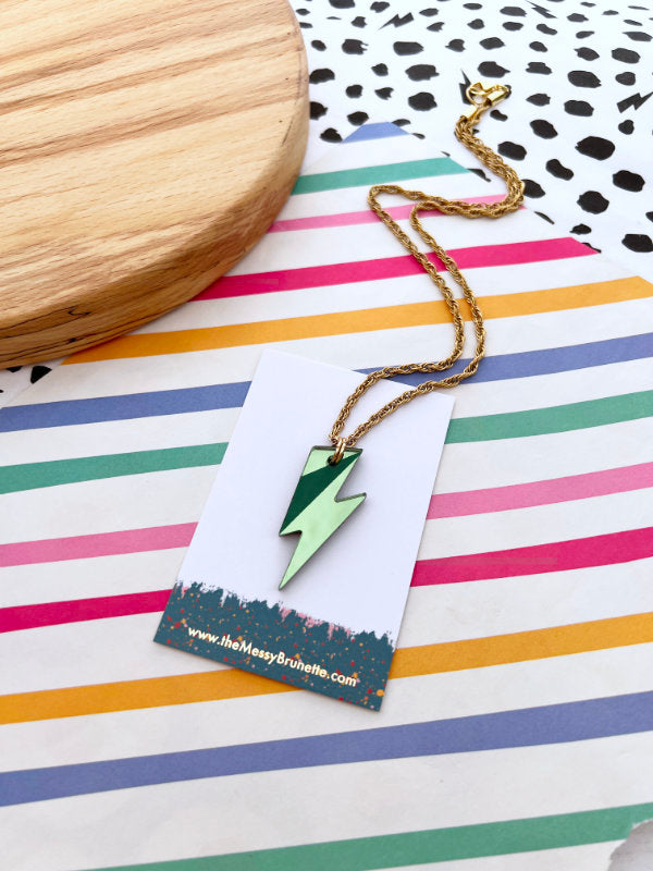 Lightening Bolt Chunky Style Bolt Necklaces | 6 Colours