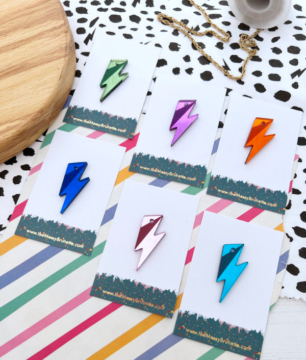 Lightening Bolt Chunky Style Bolt Necklaces | 6 Colours