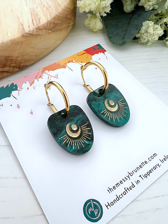 Celestial Sun Moon Earrings in 2 Styles