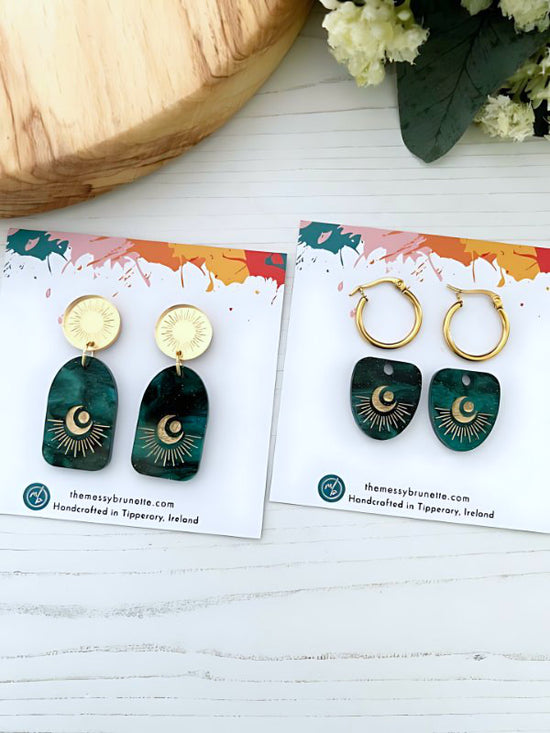 Celestial Sun Moon Earrings in 2 Styles