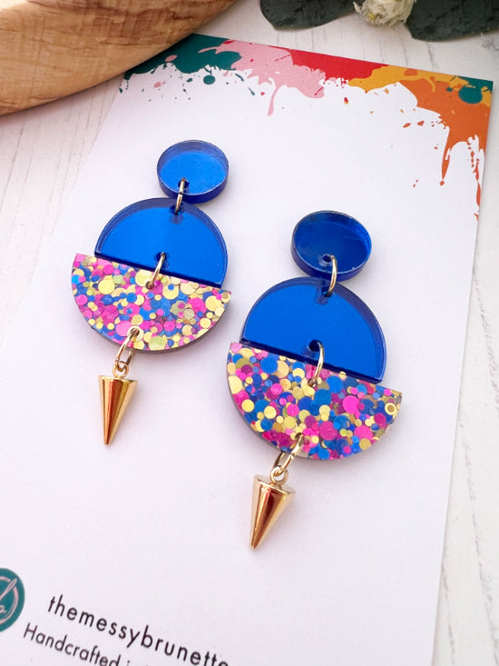 Disco Confetti Dancing Ladies | Pink Blue & Gold