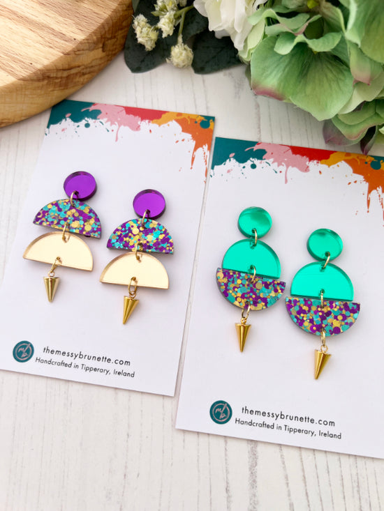 Disco Confetti Dancing Ladies | Violet, Green & Gold