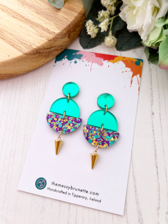 Disco Confetti Dancing Ladies | Violet, Green & Gold