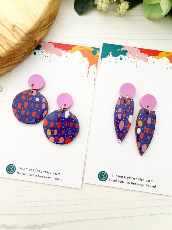 Dots and Dashes Colouful Earrings in 2 Styles