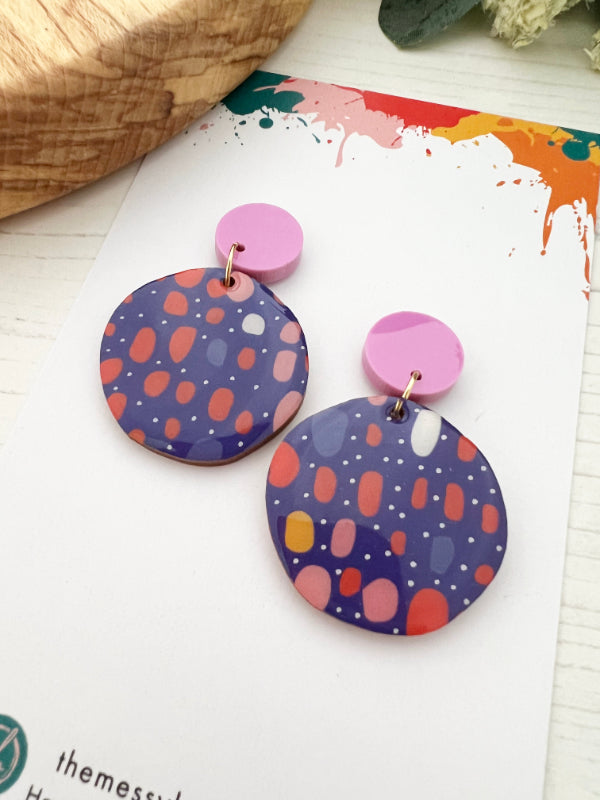 Dots and Dashes Colouful Earrings in 2 Styles