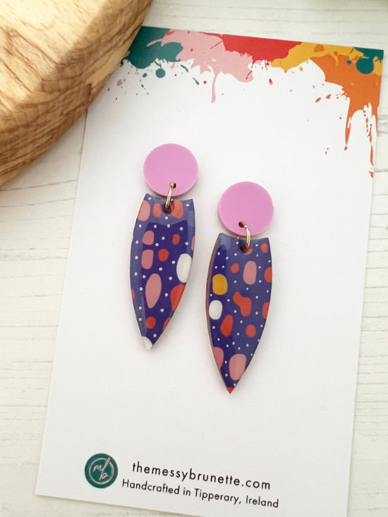 Dots and Dashes Purple & Sherbet Earrings | Bundle Discount Pack