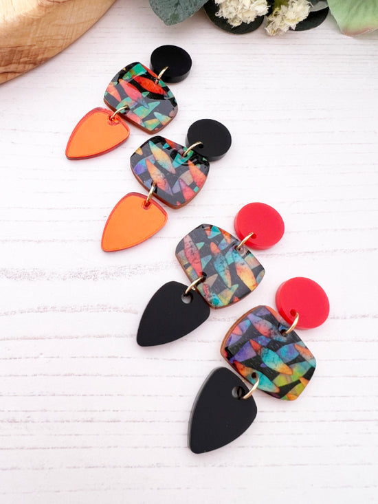 Black and Orange Long Drops