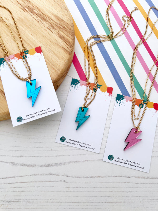 Lightening Bolt Layered Necklace in 3 Colours