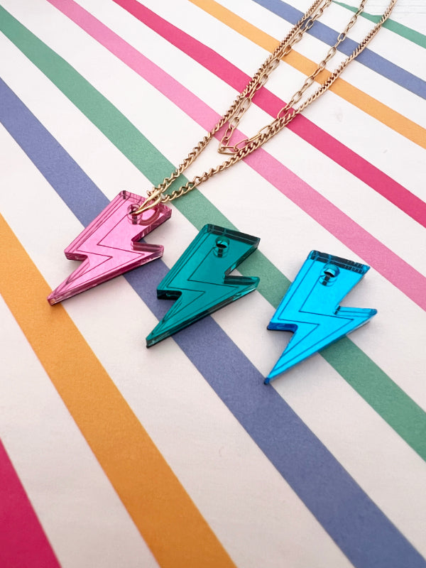 Lightening Bolt Layered Necklace in 3 Colours