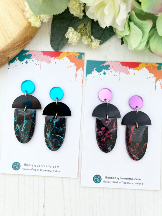 Long Drop Splash Earrings in 2 Styles