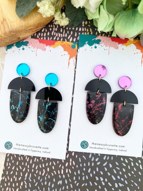 Long Drop Splash Earrings in 2 Styles