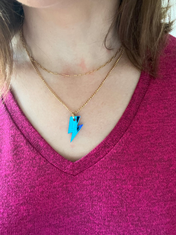 Lightening Bolt Layered Necklace in 3 Colours