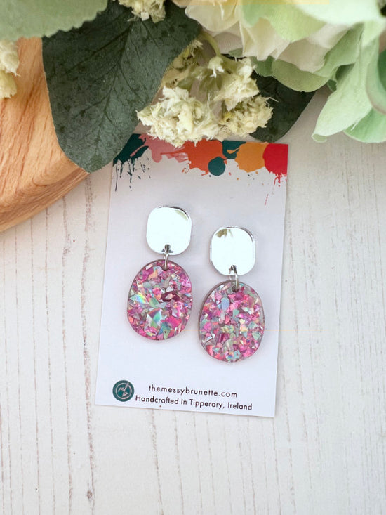 Mini Disco Dot Earrings | Special Edition Pink + Silver