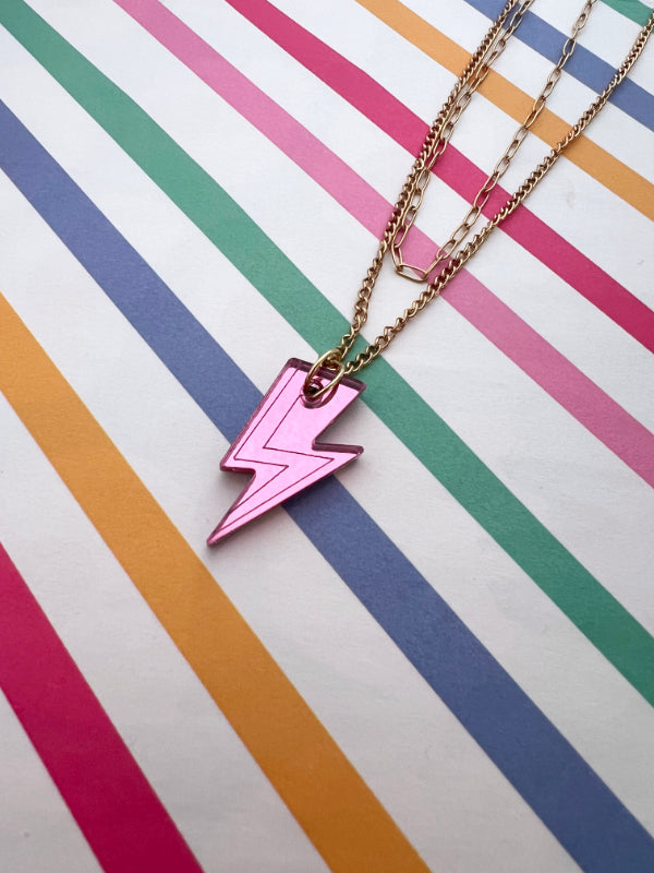 Lightening Bolt Layered Necklace in 3 Colours