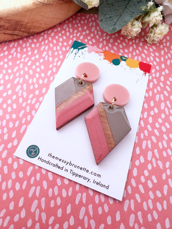 Colour Block Earrings in 3 Styles