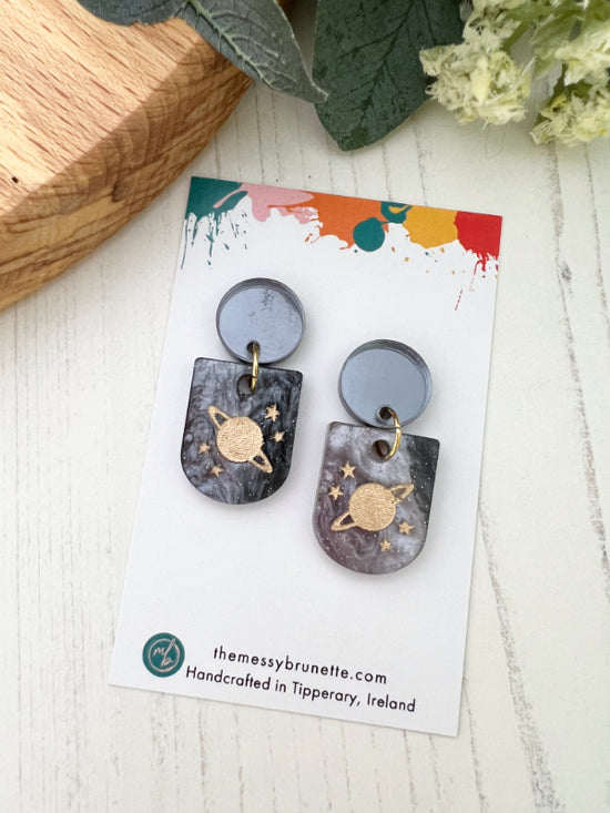 Planet Style Earrings with Studs or Hoops