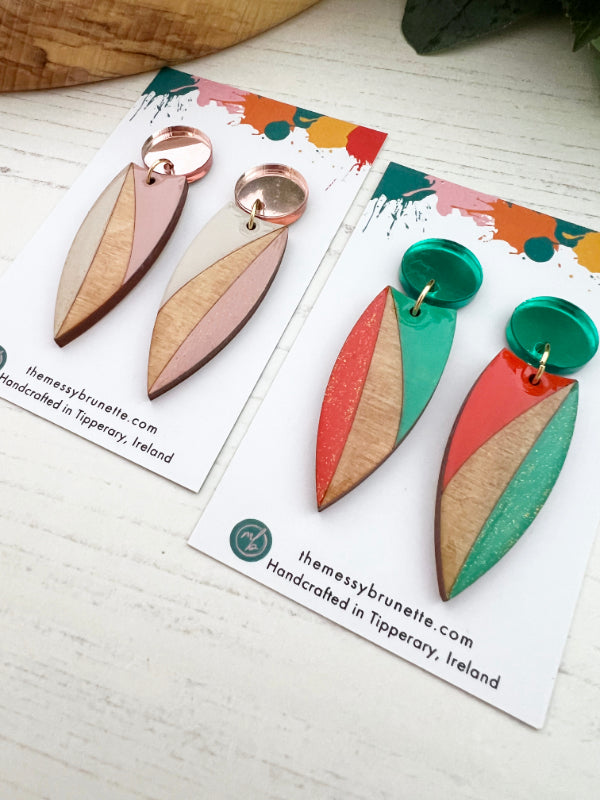 Painted Opposite Earrings in 2 Styles