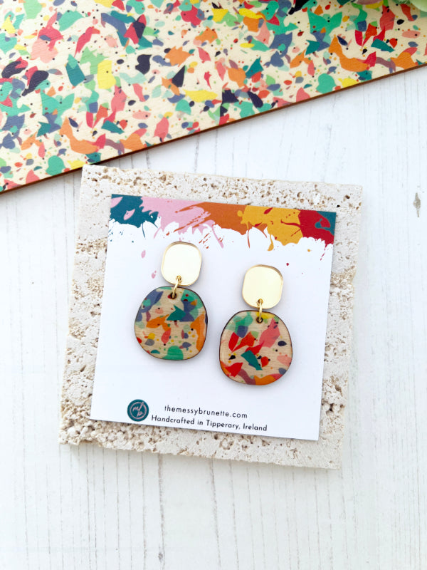 Terrazzo Style Earrings in 2 Styles