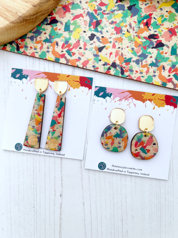 Terrazzo Style Earrings in 2 Styles