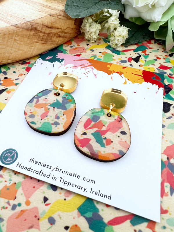 Terrazzo Style Earrings in 2 Styles