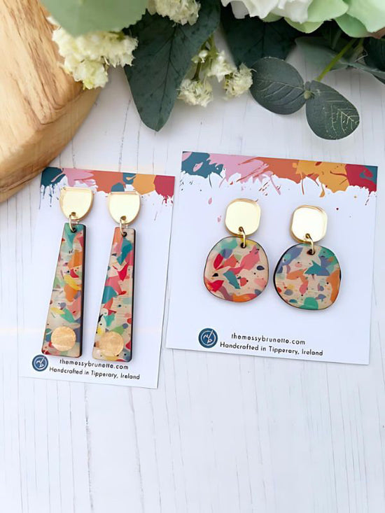 Terrazzo Style Earrings in 2 Styles