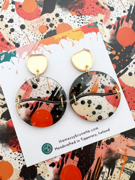 Painted Abstract Earrings in 2 Styles