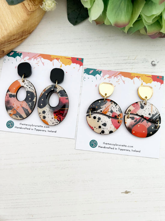 Painted Abstract Earrings in 2 Styles