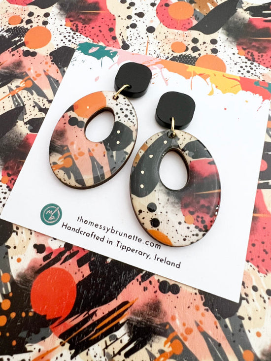 Painted Abstract Earrings in 2 Styles