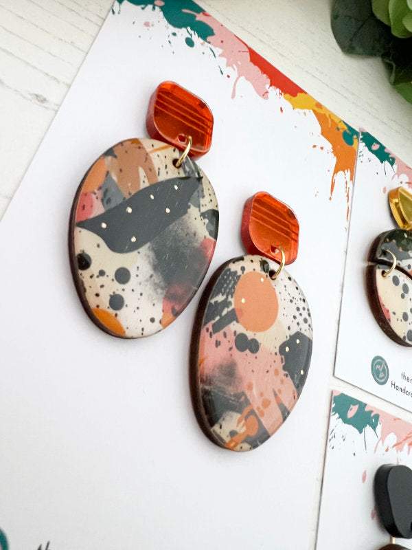 Painted Abstract Earrings in 2 Styles