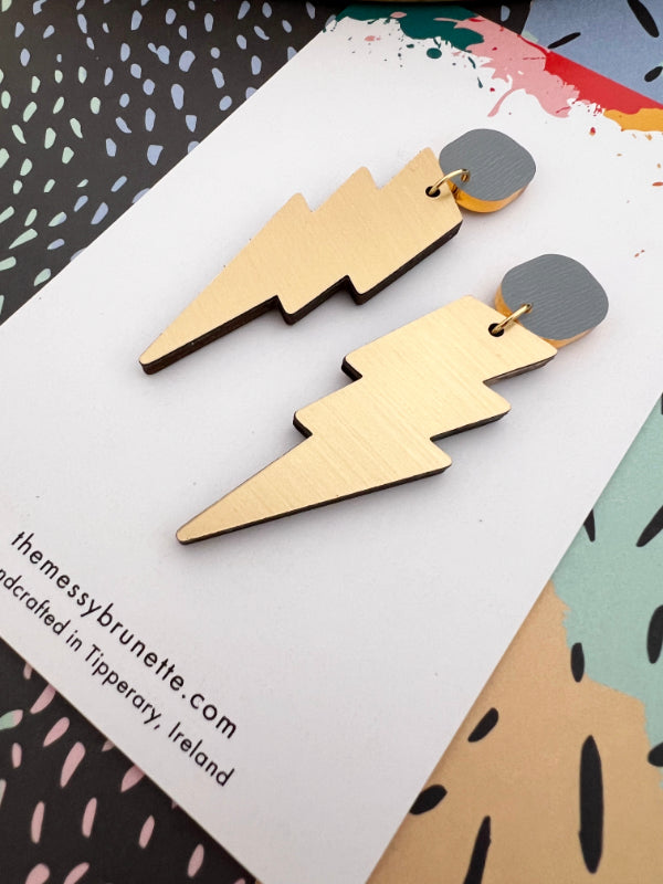 Lightening Bolt Splash Earrings in 2 Styles