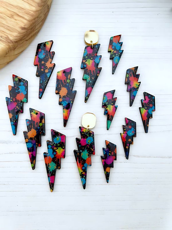 Lightening Bolt Splash Earrings in 2 Styles