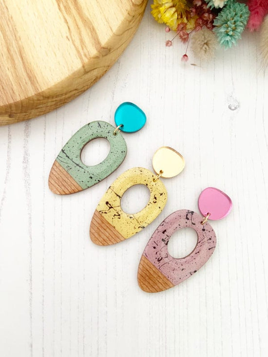 Big Pastel Oval Drop Earrings Earrings The Messy Brunette