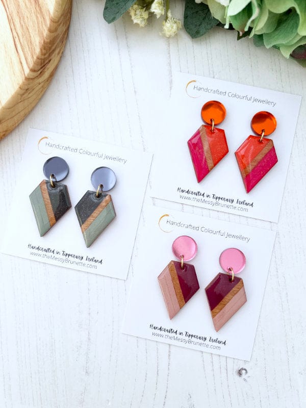 Colour Block Dangle Earrings Jewelry The Messy Brunette