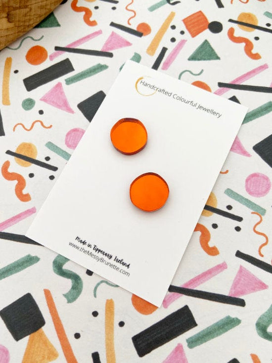 Colour Pop Wonky Stud Earrings in 6 Colours Earrings Orange Pop The Messy Brunette