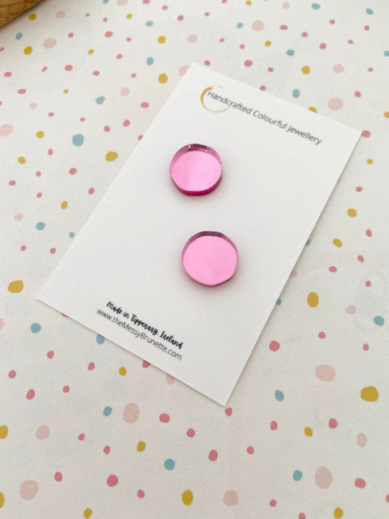 Colour Pop Wonky Stud Earrings in 6 Colours Earrings Blush Pink The Messy Brunette