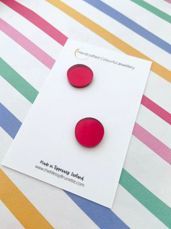 Colour Pop Wonky Stud Earrings in 6 Colours Earrings Scarlet Red The Messy Brunette