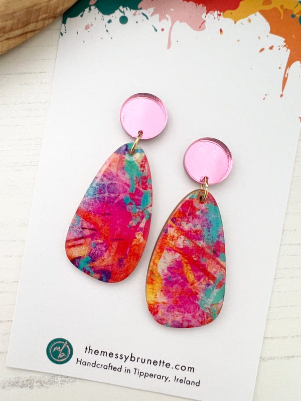 Colourful Abstract Earrings earrings The Messy Brunette