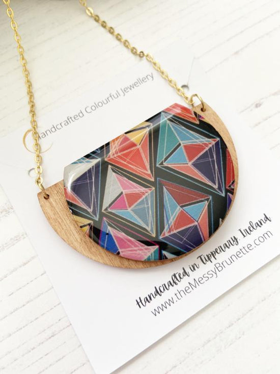 Colourful Geometric Necklace Necklaces The Messy Brunette