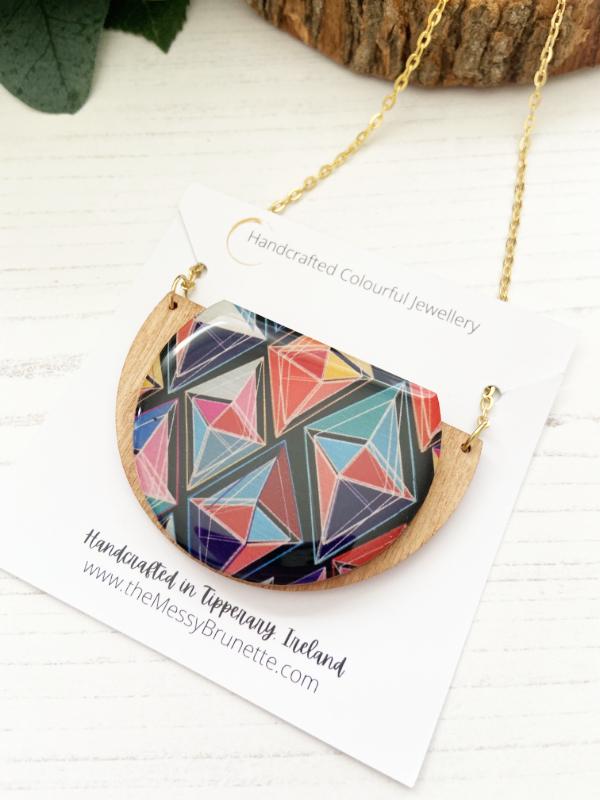 Colourful Geometric Necklace Necklaces The Messy Brunette