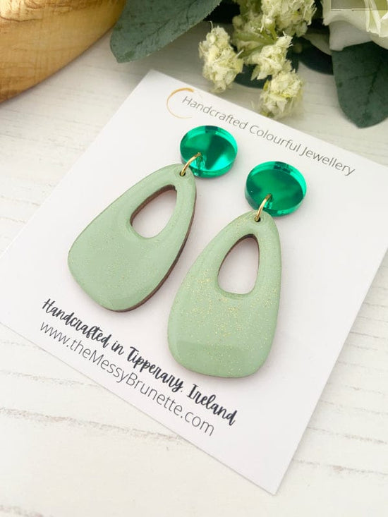 Colourful Pastel Earrings earrings Sage Mint The Messy Brunette