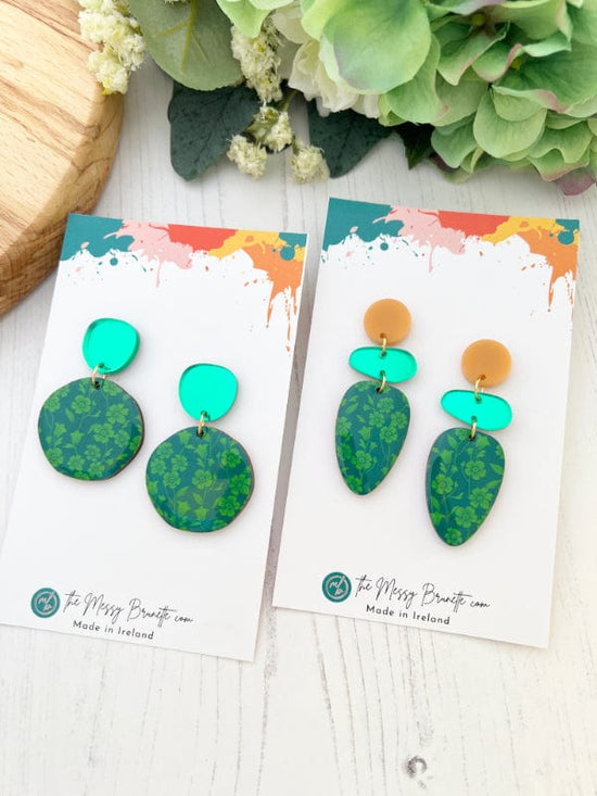 Green Flower Earrings Earrings The Messy Brunette