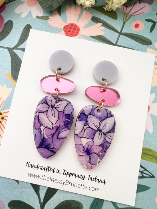 Hydrangea Earrings Earrings Long Drop The Messy Brunette