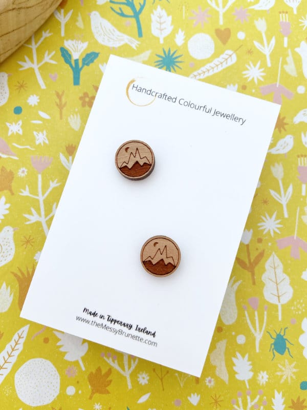 Mountain Stud Earrings Lasercut Small Studs TheMessyBrunette