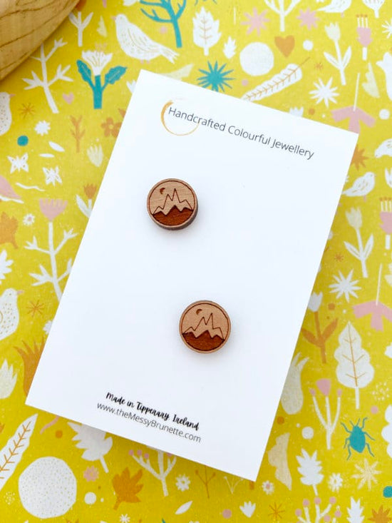 Mountain Stud Earrings Lasercut Small Studs TheMessyBrunette